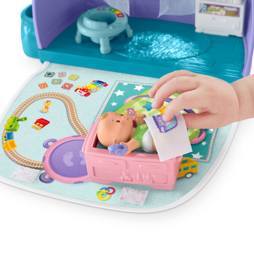 little people cuddle and play nursery